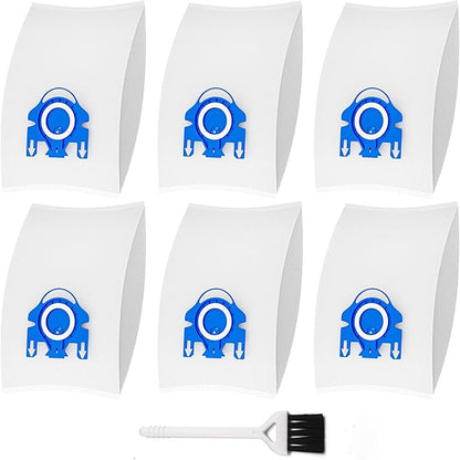 Vacuum Cleaner Bags Fit for Miele Classic C1 Complete C1 C2 C3 S227 S240 S270 S400 S2 S5 S8 Series, Include 6 Packs 3D Efficiency Airclean Bags with 2 Motor Protection Filters and 2 AirClean Filters