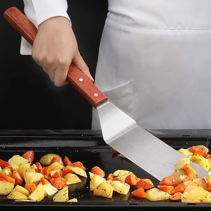 New Star Foodservice 38200 Wood Handle Flexible Grill Turner/Spatula, 21-Inch