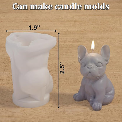 3D French Bulldog Ice Cube Molds, Fun Animal Shape Ice Cube Tray Silicone for Whiskey, Cocktail, Juice, Drink Decoration Cute Dog Gifts for Bulldog Lover, 2 Pack Resin Molds