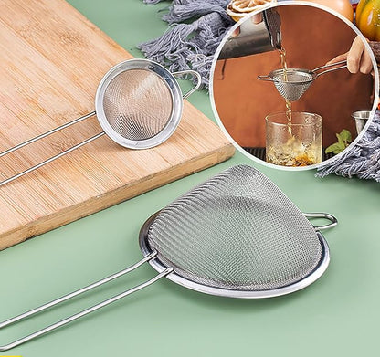 18 PCS Tea Strainers Cocktail Strainer Stainless Steel Fine Mesh Small Strainer, 3.3''Mini Tea Strainer with Long Handle for Cocktails Tea Herbs&Drinks,Conical Tea Filter Bar Colander Food Loose Tool
