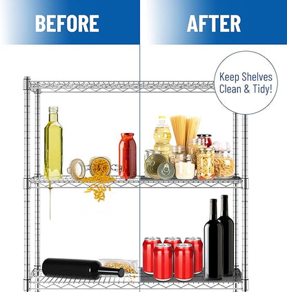 Sterling Shelf Liners Wire Rack Covers: Plastic Shelf Liner Cover for Wire Shelving: Cover Mats for Shelves in Pantry, Closet, and More: 18x48 Inch: Graphite, Set of 4