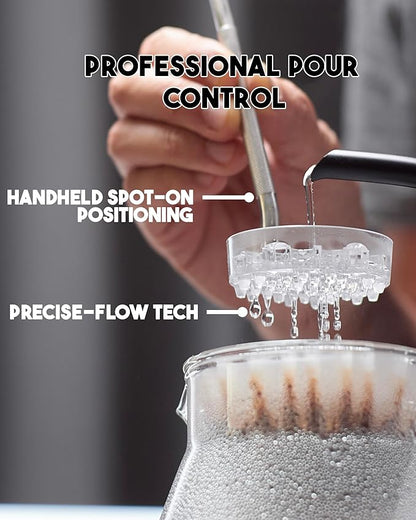 MELODRIP Pour Over Coffee Tool for Cleaner and Sweeter Brewing (Polished Handle and Clear Dish)
