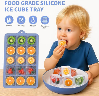 Silicone Ice Cube Tray 3 Pack, HANCELANT Ice Cube Mold, Ice Trays for Freezer with Lid for Whiskey, Baby Food, BPA Free, Easy Release