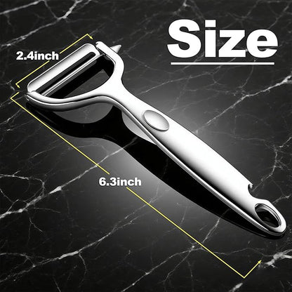 Premium Vegetable Peeler, Y Shaped Super Sharp, Stainless Steel, Bottle Opener, Hanging Hole, Potato Eye Remover, Non-Slip Handle Slicer for Apple Carrot