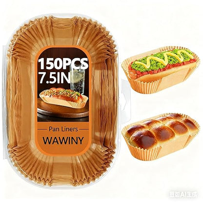 150 Pack 7.5 Inch Loaf Pan Liners, Non-Stick Cake Baking Sheets, Unbleached & Greaseproof Baking Paper for Cookies, Cupcakes, Bread