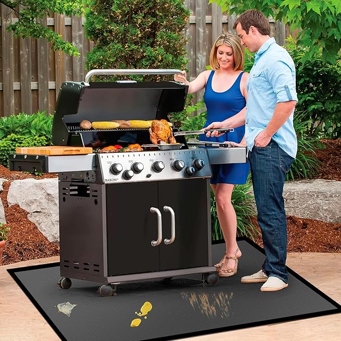 48 ×36 inches Under Grill Mat Fit Blackstone 17in & 22in Griddle with Stand /Griddle Mat for Blackstone, Fireproof Fire Pit Mat Fireplace Mat Grill Pad BBQ Mat Grill Mat for Deck Patio Outdoor Grills