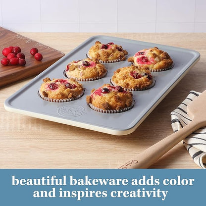 SUR LA TABLE Kitchen Essentials Bake Sale 6 Cup PFOA, PFAS, PTFE Free Nonstick Round Muffin/Cupcake Pan - Linen White