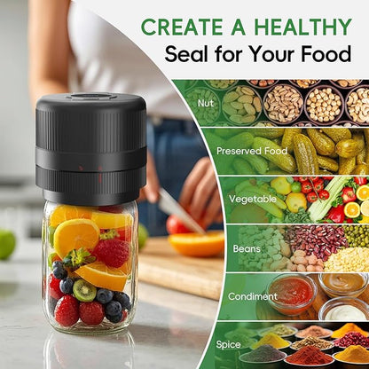 Mason Jar Vacuum Sealer Kit, Electric Sealer for Wide and Regular Mouth Mason Lids, Canning Vacuum Sealer Mason Jar, Automatic Vacuum Sealer Machine for Food Storage - 2 Packs