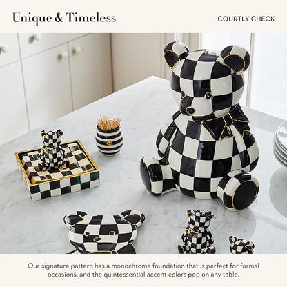 MACKENZIE-CHILDS Courtly Bear Cookie Jar, Cute Cookie Jar for Kitchen or Dining Room