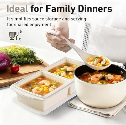 Silicone Freezer Tray with Lid Soup Freezer Container Molds with Steel Reinforced Rim Large Ice Cube Freezer Molds Soup, Sauce, Leftovers, Homemade Meal Prep Freezing Kitchen Storage Containers Cream