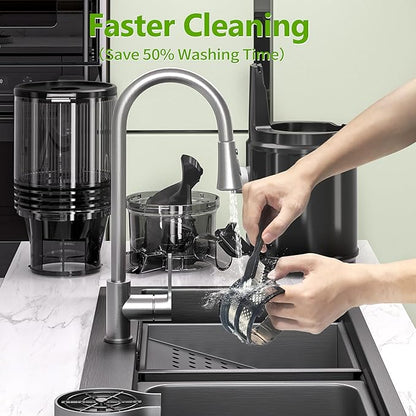 Cold Press Juicer – 6.5" Extra Large Feed Chute Fit Hands-Free Electric Masticating Juicer Machine, 350W Slow Masticating Juicer Machine for Whole Fruit and Vegetables – Easy Cleanup & Assembly