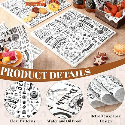Outus 3000 Pcs 12 x 12 Inch Deli Wax Paper Sheets Grease Resistant Tray Basket Liners Newsprint Paper Water and Grease Proof Sandwich Wrapping Square Hot Dog Wrappers for Food Baking (White)