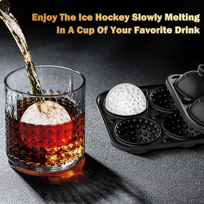 2 Pack Golf Ball Ice Cube Mold 2.1 Inch Large Silicone Golf Ball Ice Cube Molds Fun Shapes Craft Sphere Ice Molds Christmas Gifts for Men and Women Cocktails, Bourbon, Brandy, Whiskey(2, Golf Ball)