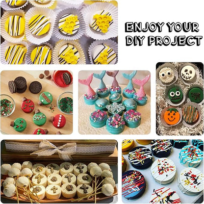 Actvty Round Chocolate Covered Cookie Molds, 3 Pcs Cylinder Chocolate Candy Silicone Molds, Perfect for Chocolate Covered Oreos, Candy, Cakes, Jelly, Muffin, Soap