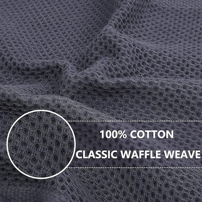 Homaxy 100% Cotton Waffle Weave Kitchen Dish Towels, Ultra Soft Absorbent Quick Drying Cleaning Towel, 13 x 28 Inches, 6-Pack, Mixed Color