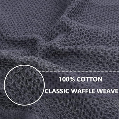 Homaxy 100% Cotton Waffle Weave Kitchen Dish Towels, Ultra Soft Absorbent Quick Drying Cleaning Towel, 13 x 28 Inches, 24-Pack, Mixed Color