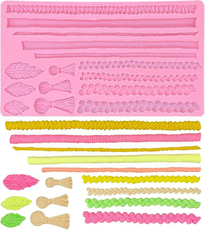 Hemp Rope Fondant Molds, Macrame Tassel Cake Decorating Silicone Molds, Kitchen Candy Chocolate Baking Tools for Cookie Mousse Cupcake Desserts, Epoxy Crafts, Modeling Clay, Candle Decoration, Soap