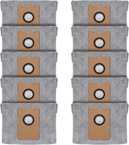 Leemone 10 PACK Dust Bags for eufy RoboVac L35 Hybrid/L35 Hybrid+ LR30 Hybrid/LR30 LR20 Auto-Empty Station, 4 Layer Filtration System with Activated Carbon Fabric to Remove Unwanted Odors