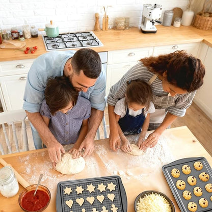 Baking Sheet with Rack Set - 3 Baking Sheets + 3 Cooling Racks, Carbon Steel Cookie Sheets & Cooling Racks in Multiple Sizes, Thickened & Warp-Resistant, Dishwasher Safe