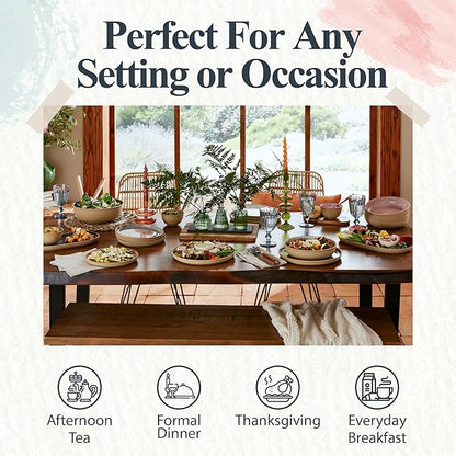 Portmeirion Minerals 10.5" Dinner Plate, Rose Quartz (Set of 4) - Modern Stoneware Plates, Artisan-Crafted with Gentle Curves, Durable for Dining, Microwave & Dishwasher Safe - Made in Portugal