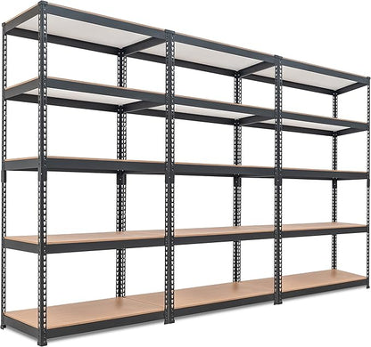 HOMEDANT 5 Tier Laminated Boltless Metal Shelving Unit Adjustable Garage Storage Utility Rack Heavy Duty Shelves Organization Multipurpose Shelf Warehouse Pantry Shed 35.9" W x 18.2" D x 71.3" H 3Pack
