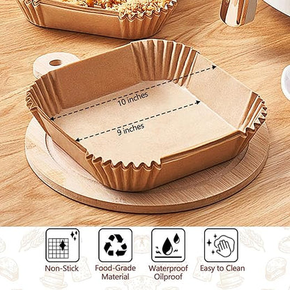 150 Pack 10 Inch Air Fryer Liners, Parchment Paper Sheets for Air Fryer Basket, Non-Stick, Disposable, Unbleached, Heat Resistant, Fits 5-8 QT Air Fryers, Oil-Free & Healthy Cooking