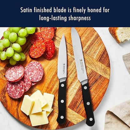 HENCKELS Solution Razor-Sharp 15-pc Knife Block Set, German Engineered Informed by 100+ Years of Mastery, Walnut