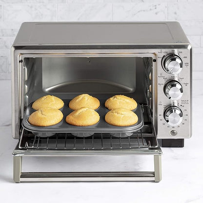 Ecolution Non-Stick Toaster Oven Bakeware Set 4-Piece, Carbon Steel, Easy to Clean and Perfect for Single Servings, Gray (Pack of 6)