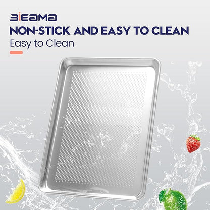 12 Pack Half Size 18" x 13" Aluminum Baking Sheet Pan Perforated, Commercial Bakery Equipment Cookie Sheets, NSF Approved Baking Tray