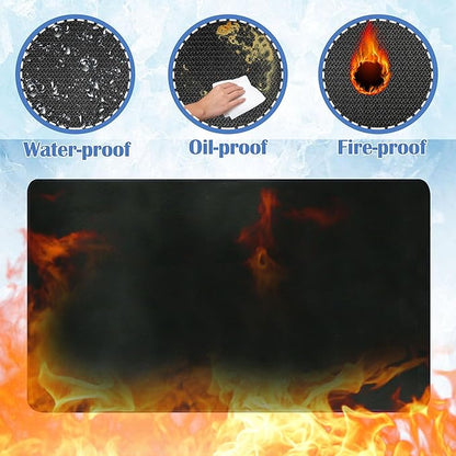 Ogrmar 90 x 52 Inch Under Grill Mats for Outdoor Grill, Indoor Fire Pit/Fireplace Mat, Waterproof Oil-Proof Grill Floor Pads, BBQ Mat Protector for Deck, Patio and Grass (90 * 52 Inch)
