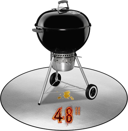 Fire Pit Mat,48-Inch Round Thickened Grill Mat for Outdoor Grill – Fire-Resistant, Waterproof & Oil-Proof Deck and Patio Protector