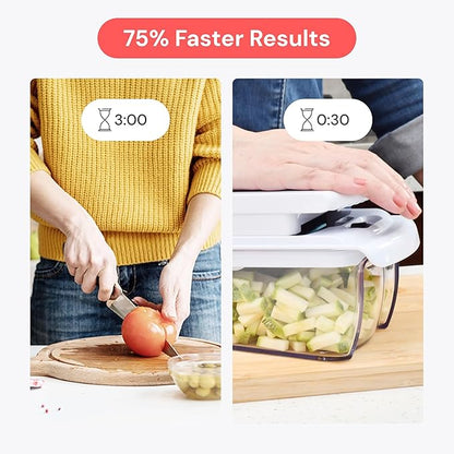 Fullstar The Original Pro Chopper - Vegetable Chopper and Spiralizer, Food Chopper with Container, Fruit Slicer, Kitchen Gadgets & Accessories, Home Essentials (8 in 1, Black)