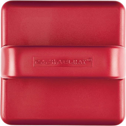 Rachael Ray Tools and Gadgets Stainless Steel Box Grater for Vegetables, Chocolate, Hard Cheeses, and more, Red(9.43 x 8.84 x 8.06 inches)