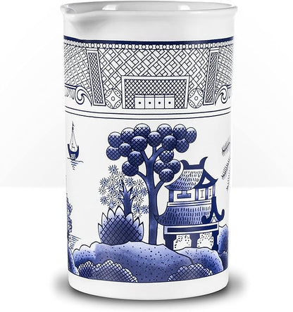 Piña Barware Seamless Professional Porcelain Mixing Glass – 600mL / 20oz (Traditional Blue Willow Pattern, 1)