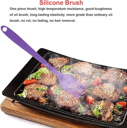 Silicone Spatulas Set, Rubber Spoon Spatula Heat Resistant Spoonula One Piece Design Seamless Spatula Non-Stick Scrapers Baking Mixing Tool (Purple)