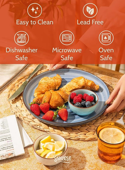 Sweese 4 Oz Porcelain Bowls Set - 6 Pack Mini Dipping Dessert Bowls, Microwave Dishwasher Safe, Multicolor