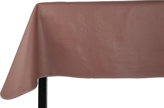 Yourtablecloth Heavy Duty Vinyl Rectangle or Square Tablecloth – 6 Gauge Heavy Duty Tablecloth – Flannel Backed – Wipeable Tablecloth with Vivid Colors & Many Sizes 52 x 90 Mauve