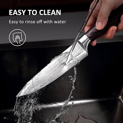 PAUDIN Chef Knife, 6 Inch Sharp Kitchen Knife, High Carbon Stainless Steel Utility Knives with Ergonomic Handle, Small Knifes for Home and Restaurant