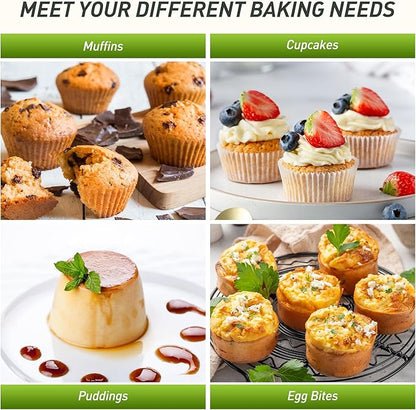 2 Pack 12 Cups Silicone Muffin Pan with Metal Reinforced Frame Regular Size Silicone Molds Cupcake Cake Baking Pans Cookie Baking Chocoflan Cupcake Mold Kitchen Baking Mold Tools for Cooking