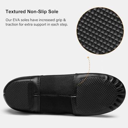 Stelle Jazz Shoes for Women Men Leather Upper Slip-on Dance Shoes Unisex