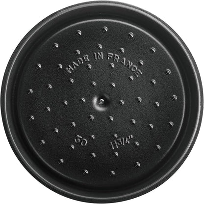 Staub Cast Iron Round Dutch Oven, Made in France, Graphite Grey, 4-qt, Serves 4-6 people