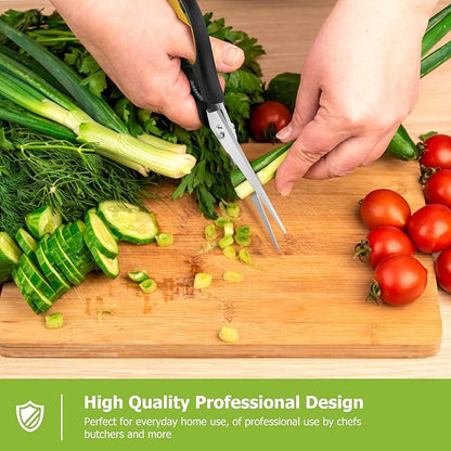 Kitchen Scissors, iBayam 2-Pack Multipurpose Kitchen Shears, 8.5 Inch Heavy Duty Dishwasher Safe Food Cutting, Stainless Steel Sharp Cooking Scissors for Kitchen, Chicken, Poultry, Fish, Meat, Herbs