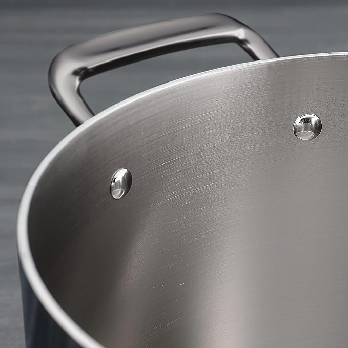 Tramontina Tri-Ply Clad Stainless Steel 4-Quart Sauce Pan with Glass Lid, Induction-Ready, Dishwasher-Safe, NSF-Certified