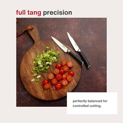 Zyliss Comfort Pro Paring Knife - Full Tang Vegetable & Fruit Knife - Ice Hardened Stainless Steel Peeling & Paring Knife - Cutlery with Antibacterial Handle - Black/Stainless Steel - 4.5 inches