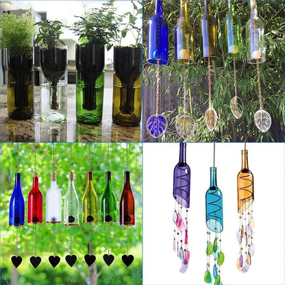 Smasener Wine Bottle Cutter,Glass Bottle Cutter Set, Wine Bottle Cutter Tools, Curved Glass Cutting Tool for Round and Square Bottles, [Stainless Steel 420]Bottle DIY Craft Kit