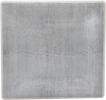 Carlisle FoodService Products Grove Reusable Plastic Plate Square Plate with Rim for Home and Restaurant, Melamine, 8.5 Inches, Smoke