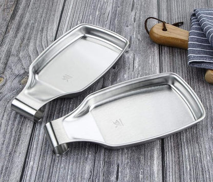 MSY BIGSUNNY Spoon Rest for Stove Top, 304 Stainless Steel Cooking Utensils Spatula Rest for Kitchen Counter, 2 Pack