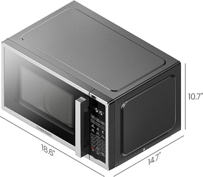 Chefman Countertop Microwave Oven 0.9 Cu. Ft. Digital Stainless Steel Microwave 900 Watt with 6 Presets, Eco Mode, Mute Option, Memory Function, Child Safety Lock, Kitchen, Home, Dorm Essentials