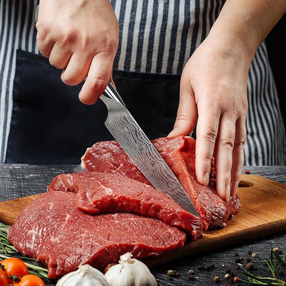 8 Inch Japanese Chef Knife - Professional Stainless Steel Kitchen Knife, Chef's Knives with Ergonomic Handle - Strong, Sharp Edge - Tool for Cutting, Carving, Slicing - Luxury Gift Box