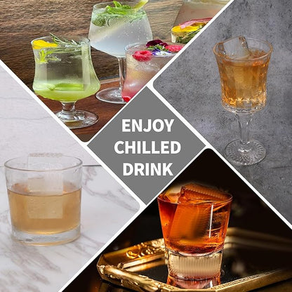 Large Ice Cube Trays for Whiskey: BECOKIT Big Silicone Ice Cube Trays - 3 * 2Inch Square Ice Cubed Tray for Bourbon Whisky and Cocktail - 2Pack Giant Silicon Ice Cube Tray (Black 2 Tray)